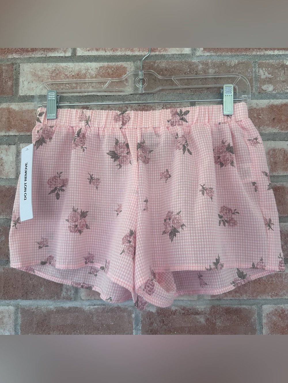 Princess Polly NEW Shorts Boxers Lounge Women’s 2 Pink Coquette Floral Gingham